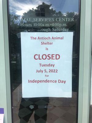 They care closed during a post federal holiday.