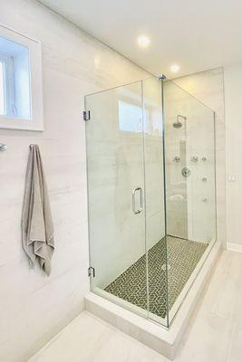 Frameless Swing Shower Enclosure - in Chrome Finish