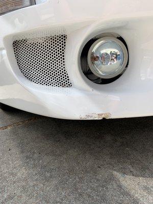 Front bumper damage