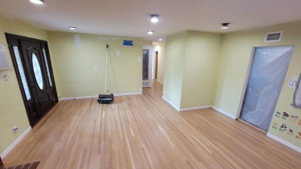 Hardwood floors natural refinish in La Mirada, CA.