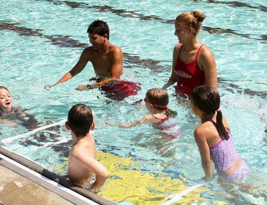 Outdoor Swim lessons at Deerspring pool.