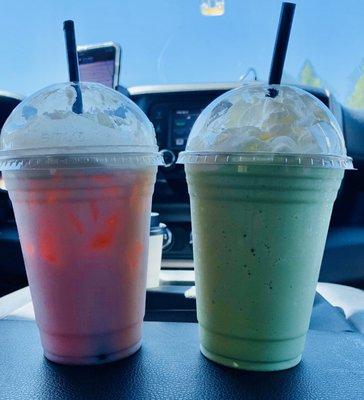 Watermelon Italian Soda & Rock Melon Matcha