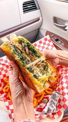 Mushroom and Spinach Cheese Melt