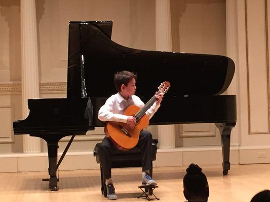 DalMaestro student at Carnegie Hall for Royal Conservatory of music NY Excellence Awards Recital 2018