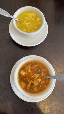 Egg drop soup & hot & sour soup