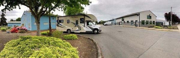 Panoramic of our ZiaWorks RV rental in their main parking lot. FB.me/ZiaWorks