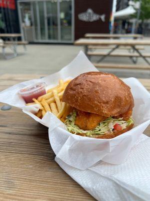 Shrimp Po Boy and fries