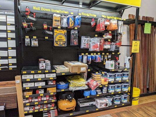 Lots of tools and supplies for your flooring project