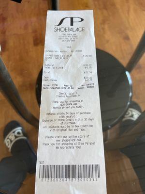 Receipt of purchase