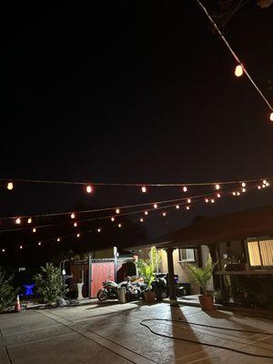 String lights for a magical outdoor ambiance. Perfect for backyard gatherings, parties, or simply relaxing under the stars.