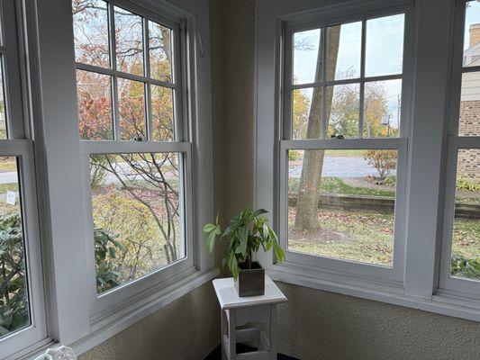 The sparkling clean windows on my porch