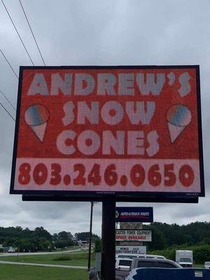 My andrew snow cones sign