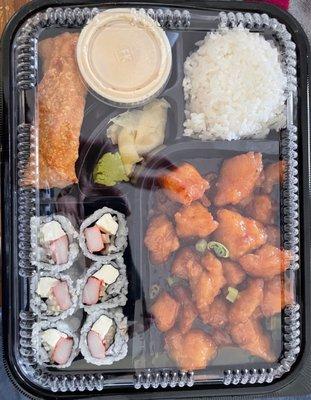 To go bento box scallion chicken