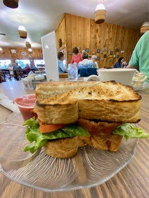 BLT with side of raspberry-applesauce