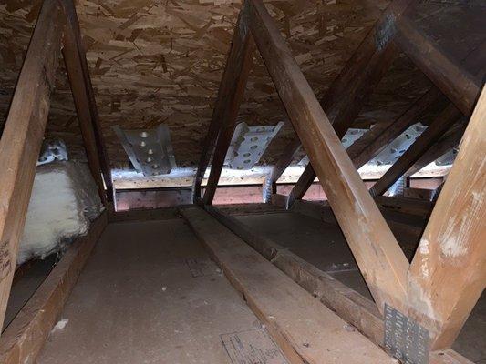 Missing insulation observed during the attic inspection will lead to major heat loss!