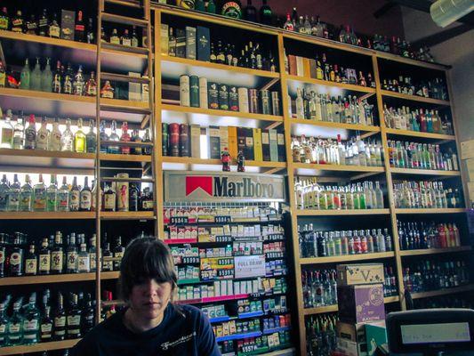 wall of liquor