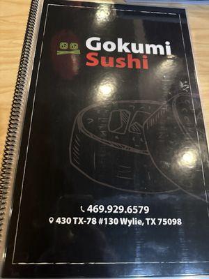 Cover of menu