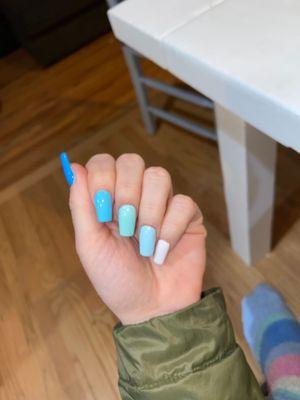 Blue gel x nails