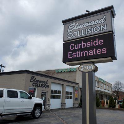 Our customers can remain in there vehicle while we write a "no contact" free estimate of their auto collision damage.