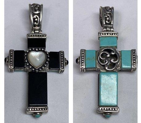 Reversible sterling silver Cross Pendant