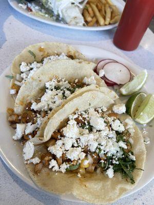 Al Pastor Tacos with queso fresco