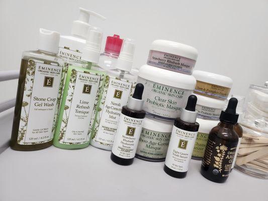 At Facials by Lucy, we take pride in utilizing luxury quality skincare products, including brands like Eminence.