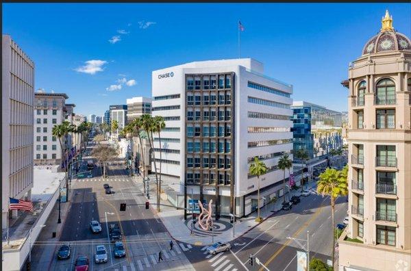 Located in the Chase Bank Building on the 3rd Floor between Rodeo Drive and Beverly