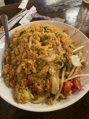 Veggie fried rice (we asked for it with no egg)