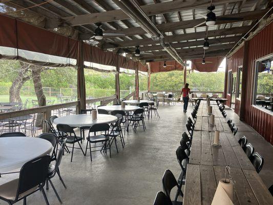 Covered dining outside.