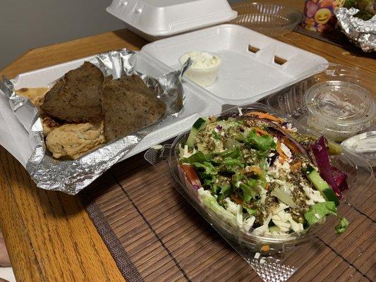 Gyro and Greek Salad