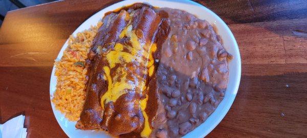 Beef enchilada dinner