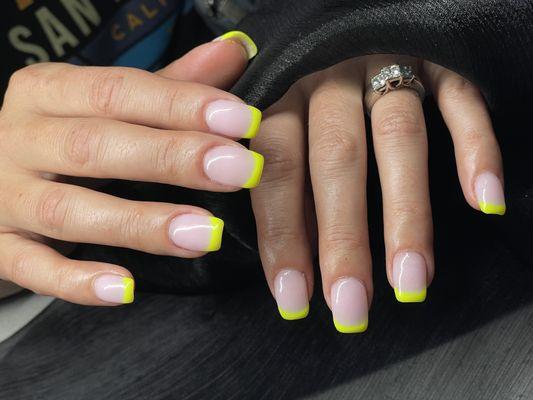 Dipping french nails at K Nails and Spa, Westchase