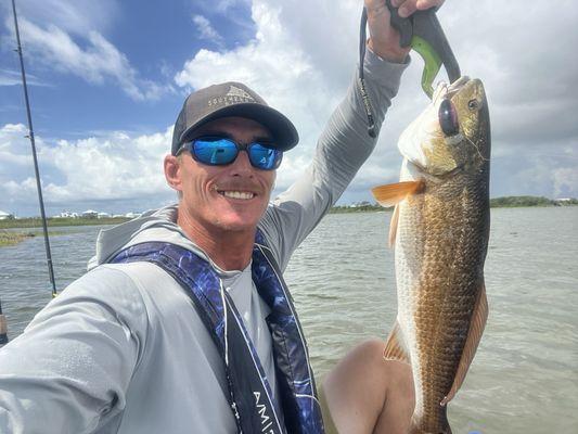 My first redfish on the Southern Salt bait companies new wake bait aka The Goat!