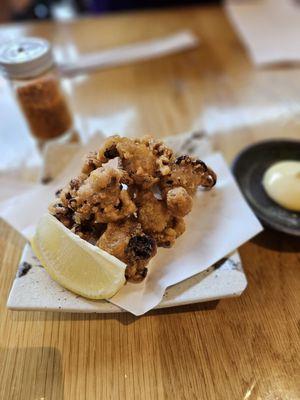 Fried baby octopus