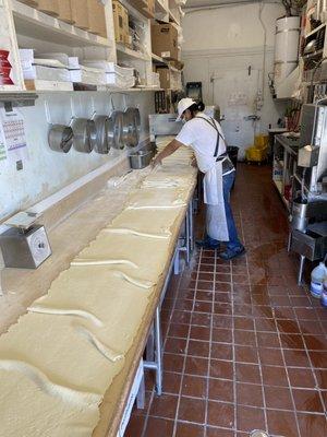 Our dough is hand rolled each day.