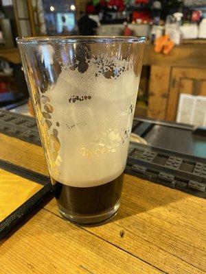 What is left of the Guinness, nice shot right?