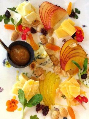 Cheese and Fruit Plate with Honey