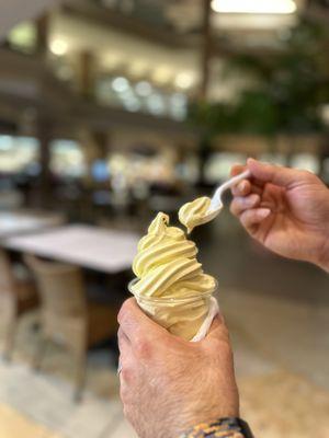 Saffron soft serve ice cream