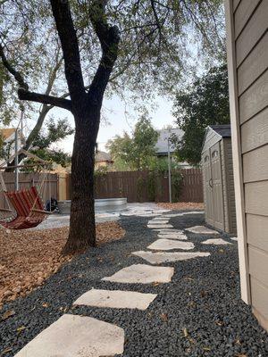 Xeriscape around stock tank pool