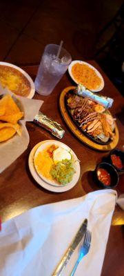 Fajitas for 2. mixed with rice and beans included