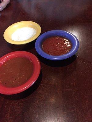 Three kinds of salsa