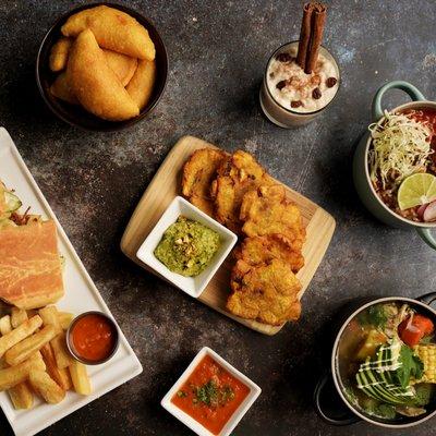 Tostones, empanadas, cuban sandwich, ajiaco, pozole & arroz con dulce de leche