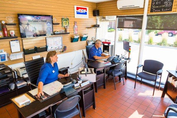 Mary and Steve in the front office