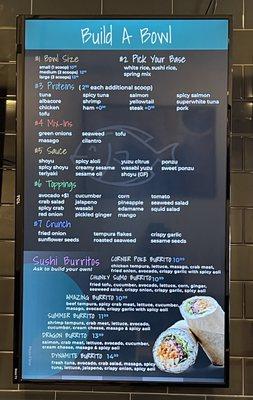 Menu as of July 2022