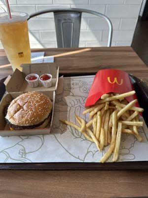 Bacon Quarter Pounder with Cheese and large fries