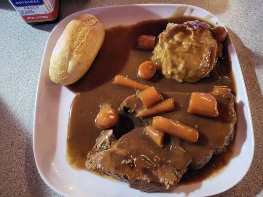 Special of the day: pot roast. Tasted much better than it looks.