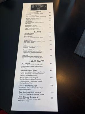 Food menu