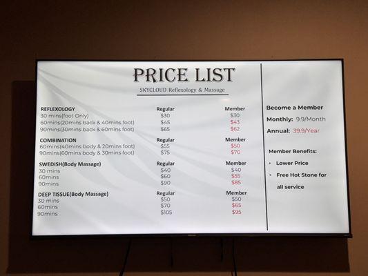 Price List