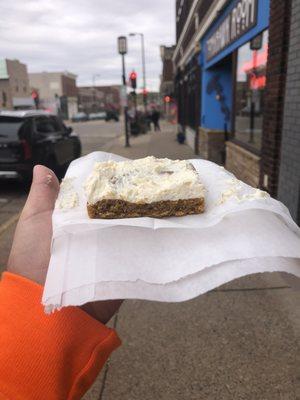 Pumpkin bar with cream cheese