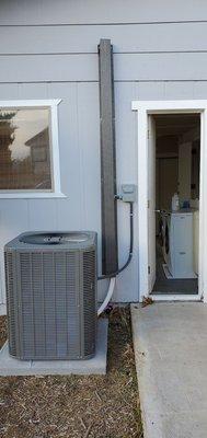 AC UNIT and wire encasement.